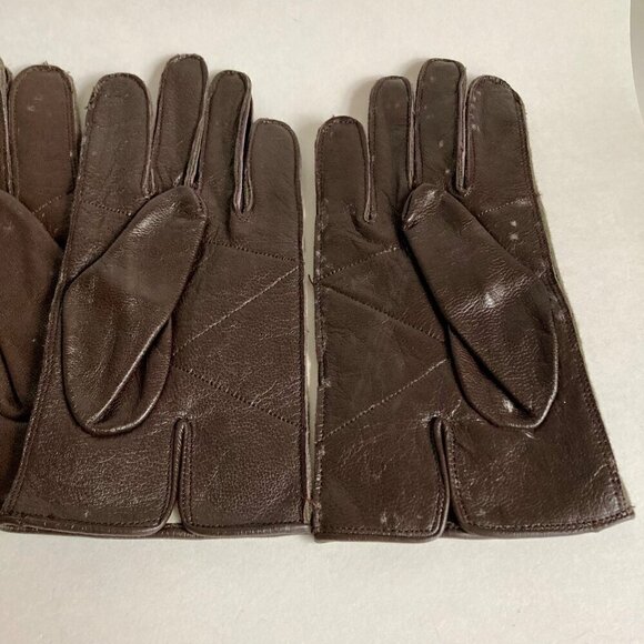Vintage Lot 2 Pairs European Military Gloves Leather Wool - Picture 4 of 7